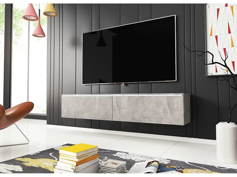 TV stolek D 140 - variabilní pro zavěšení i postavení - Beton