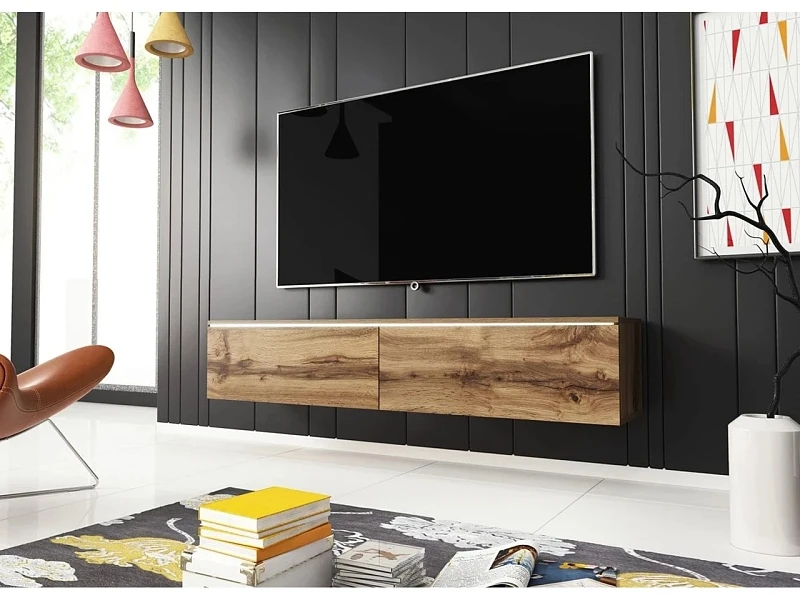 TV stolek D 140 - variabilní pro zavěšení i postavení - Dub Wotan