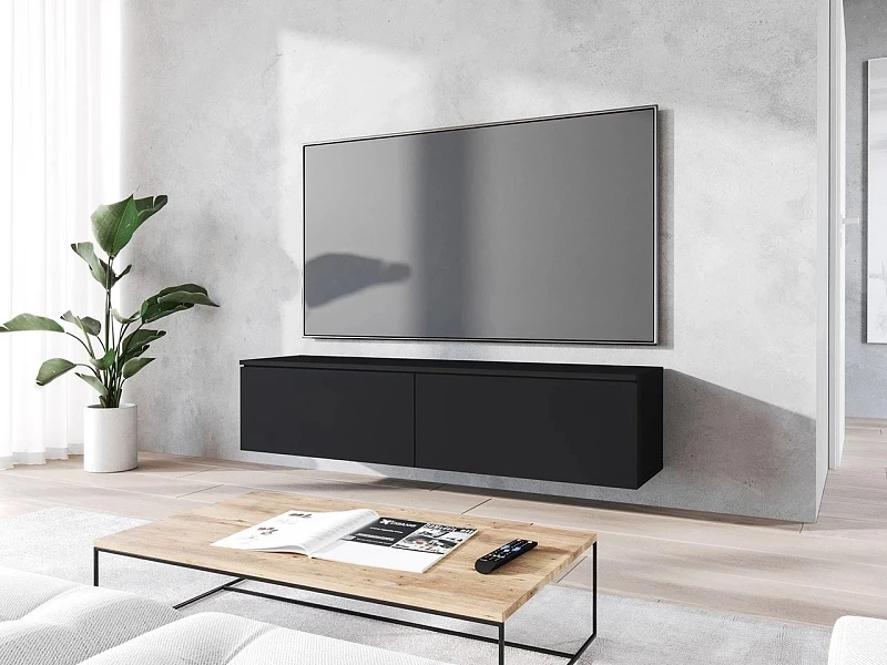 TV stolek D 140 - variabilní pro zavěšení i postavení - Černá