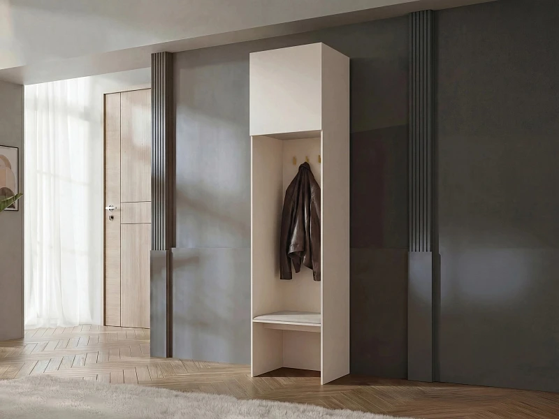 Předsíňová skříň SORENO 58 L-R se sedákem - Macadamia / manila 02