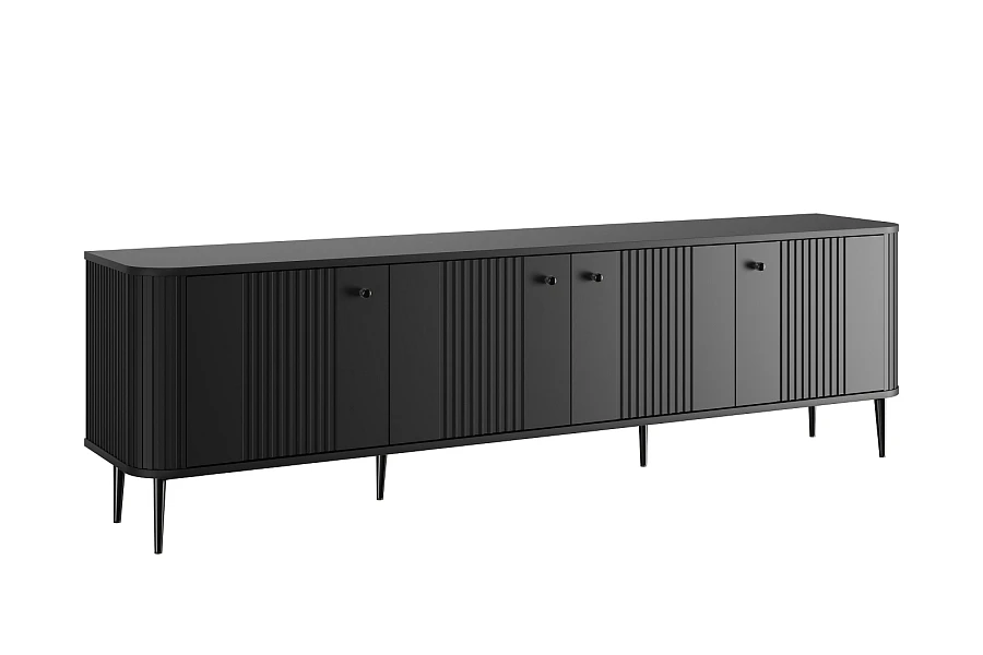 TV stolek Vesper 4D 187 cm - černý / černé nohy