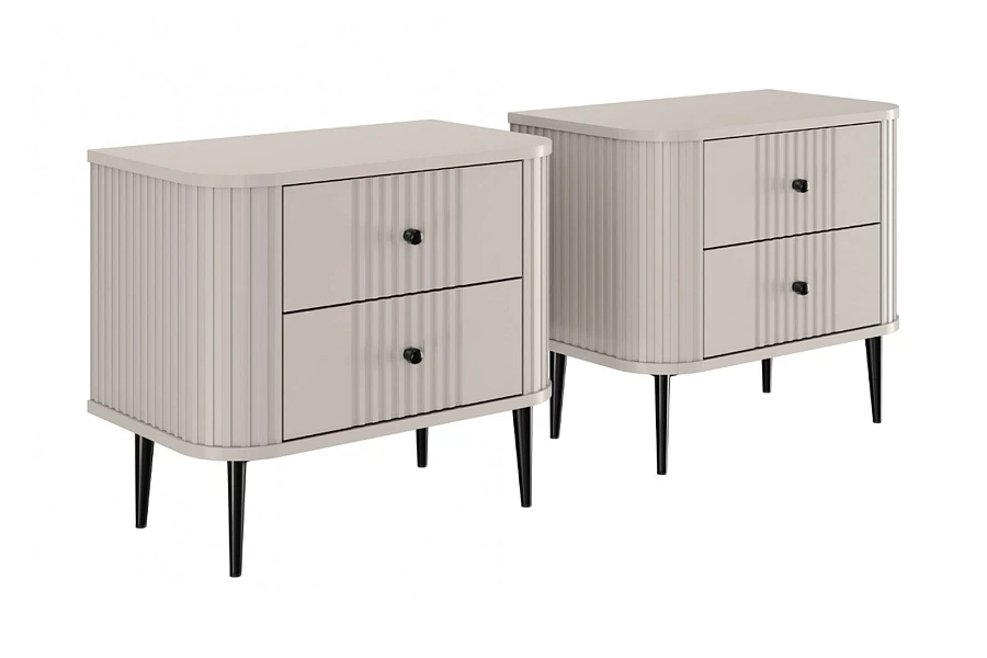 Set nočních stolků Vesper 56 cm - kašmírová / černé nohy