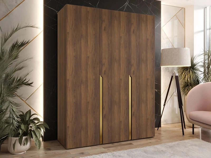 Šatní skříň MILA 1 150 - Ořech / Zlatá