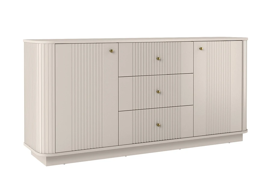 Komoda Vesper 160 cm se zásuvkami na soklu - Kašmír / zlatá