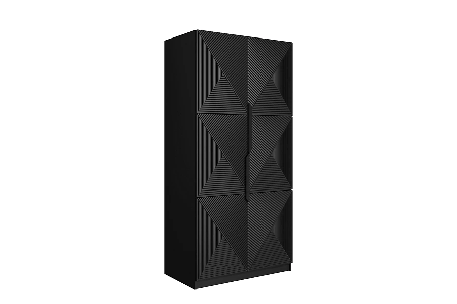 Skříň Asha 100 cm - černý mat / černé kovové úchytky