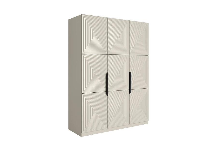 Skříň Asha 150 cm - kašmír / černé kovové úchytky