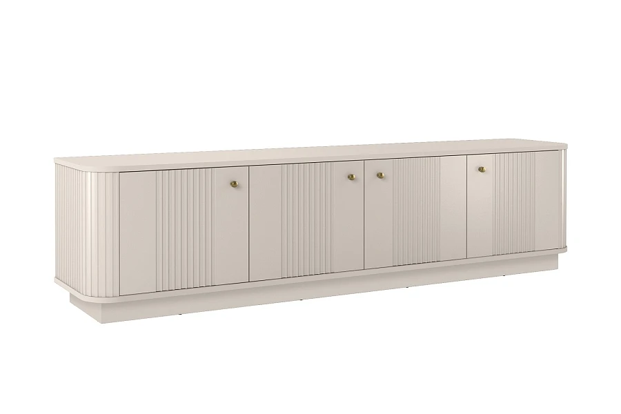 Černá TV skříňka Vesper 4D 187 cm s soklem  - Kašmír / zlatá