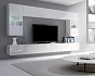 Stěna do obýváku CALABRINI 1 Led bílý lesk