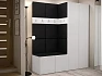 Předsíňová stěna ORION III s botníkem a čalouněnými panely Bílá - Soft 11 ekokůže černá