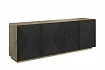 Komoda ASHA 200 cm se čtyřmi dveřmi artisan / černý mat
