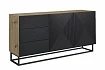 Komoda ASHA 167 cm dvoudveřová se zásuvkami artisan / černý rám