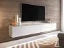  TV stolek D 180 – variabilní pro zavěšení i postavení - Bílý lesk / beton