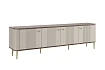 TV stolek Vesper 4D 187 cm - kašmírový / dekor ořech / zlaté nožky