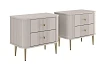 Set nočních stolků Vesper 56 cm - kašmírová / zlaté nohy