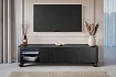 Černá třídvéřová TV skříňka Vesper 187 cm  - Černá