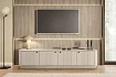Černá TV skříňka Vesper 4D 187 cm s soklem  - Kašmír / černá