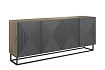 Moderní komoda Asha 200 cm čtyřdveřová - artisan / rivier stone mat / černý rám