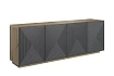 Moderní komoda Asha 200 cm čtyřdveřová - artisan / rivier stone mat