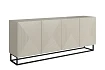 Moderní komoda Asha 200 cm čtyřdveřová - kašmír / černý rám