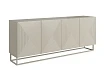 Moderní komoda Asha 200 cm čtyřdveřová - kašmír / kašmírový rám
