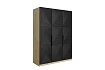 Skříň Asha 150 cm - dub artisan / černý mat / černé kovové úchytky
