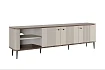 TV stolek Vesper 3D 187 cm - kašmírový / dekor ořech / černé nožky