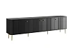 TV stolek Vesper 4D 187 cm - černý / zlaté nožky