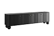 TV stolek Vesper 4D 187 cm - černý / zlaté úchyty / kulaté nohy