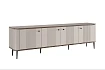 TV stolek Vesper 4D 187 cm - kašmírový / dekor ořech / černé nožky
