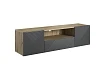 Závěsný TV stolek Asha 167 cm - dub artisan / rivier stone mat